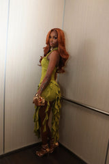 Chic Green Strap Bodycon Hip Tassel Mini Party Dress Homecoming Dress HZ1024