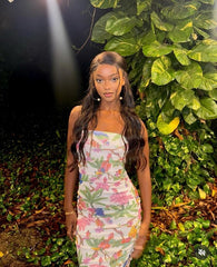 Elegant Strapless Printed Bodycon Mermaid Prom Dress Evening Dress HZ1024