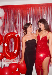 Shiny Spaghetti Strap Sleeveless Sequin Slit Long Prom Dress Evening Dress HZ1024