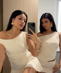Sexy Ivory One Shoulder A-Line Mini Party Dress Homecoming Dress HZ1024