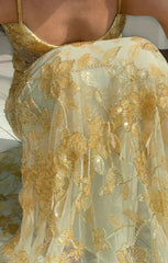 Gorgeous Spaghetti Strap Sleeveless Sequin Beaded Floor-Mounting Mermaid Long Prom Dress Evening Dress HZ1024