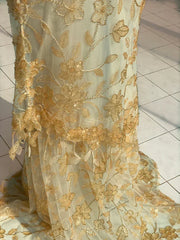 Gorgeous Spaghetti Strap Sleeveless Sequin Beaded Floor-Mounting Mermaid Long Prom Dress Evening Dress HZ1024