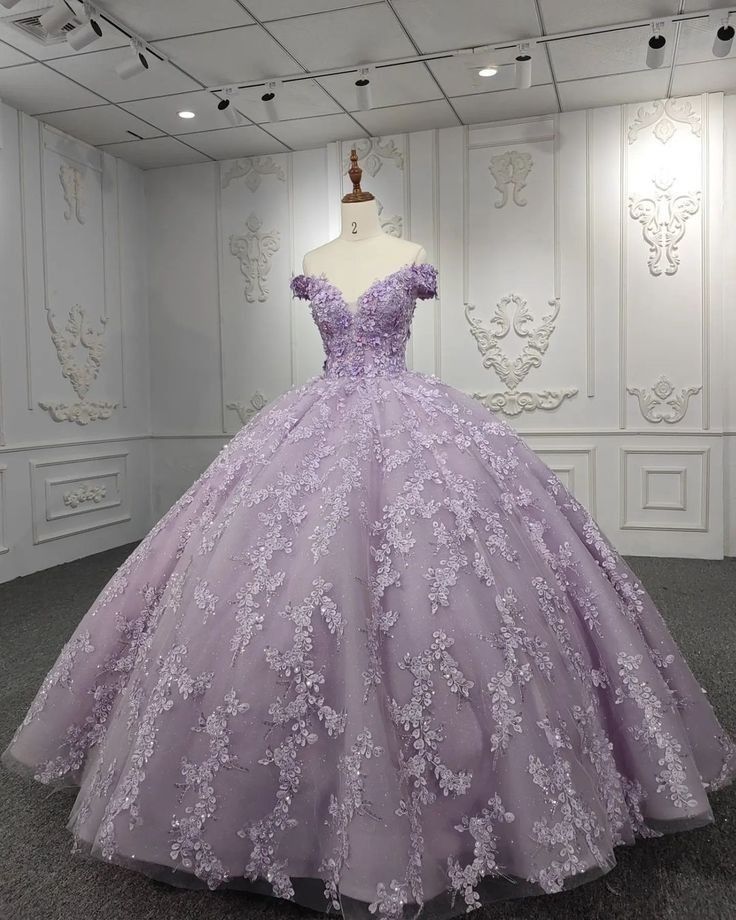 Gorgeous A-line purple tutu off-the-shoulder floral dress with tail prom dress evening dress HZ1024