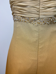 Vintage A-line Spaghetti Strap Beaded Chiffon Long Prom Dress Evening dress HZ1024
