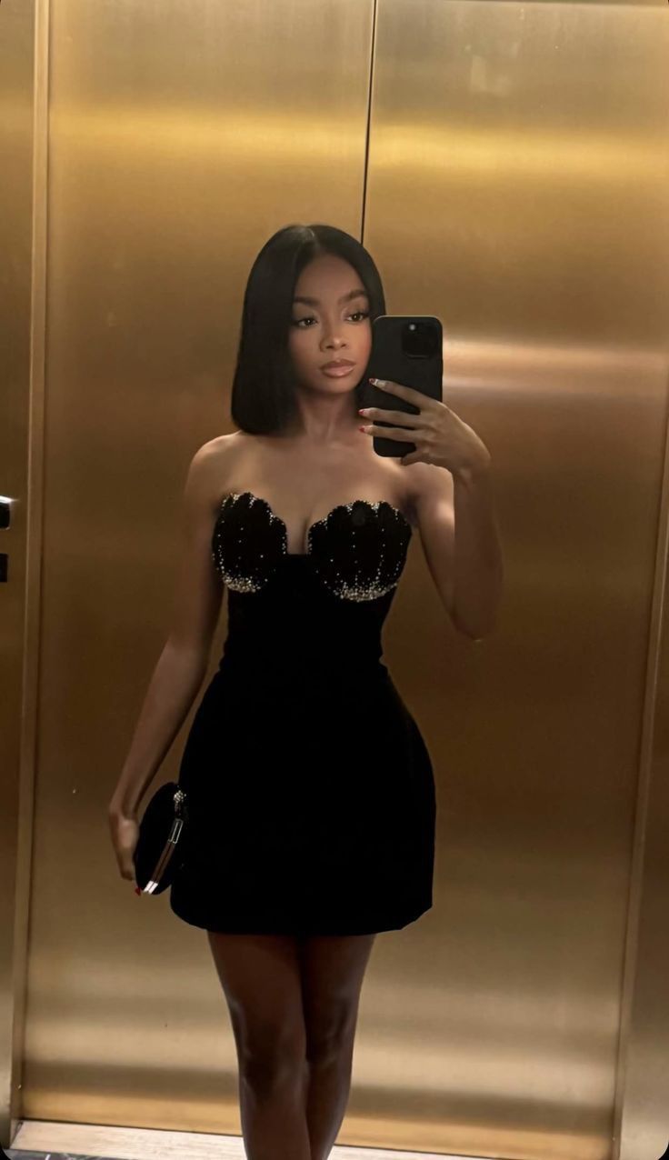 Elegant Black Velvet Strapless Mini Prom Dress Evening Dress HZ1024