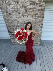 Gorgeous Strapless Mermaid Floor-length Ball Gown Evening Dress HZ1024
