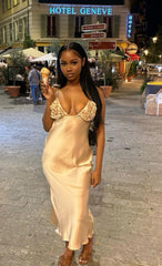 Sexy suspender low-cut long mermaid prom dress evening dress HZ1024