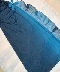 Vintage Gradient Blue One Shoulder Chiffon Shiny Mermaid Prom Dress Evening Dress HZ1024