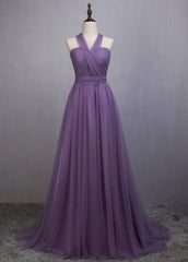 A-Line/Princess Tulle Sleeveless Bow(s) Bridesmaids Dresses