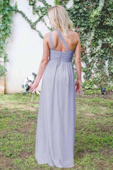 Chiffon One-Shoulder Long Bridesmaids Dresses
