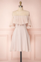 Chiffon 3/4 Sleeves Appliques Lace Bridesmaids Dresses