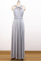 V-neck Chiffon Long Convertible Bridesmaids Dresses