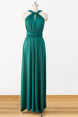 Green Floor-Length Chiffon Bridesmaids Dresses