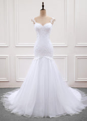 Tulle Trumpet/Mermaid Sweep Train Wedding Dresses