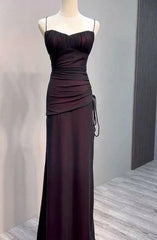 Aimishang Dress Wholesale Black And Red Mermaid Straps Long Evening Paty Dress Prom Dress With Slit