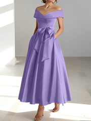 A-line/Princess Off Shoulder Pocket Mother of the bride dresses