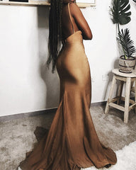 Satin Mermaid Bridesmaid Dresses Spaghetti Straps
