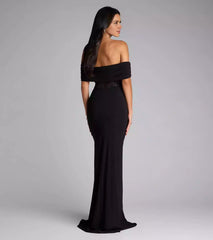 The eye-catching knitted elastic lining, off shoulder sheer lace corset, mermaid silhouette Prom Dresses