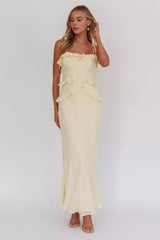 The lotus leaf edge lace shoulder strap with zipper lining on the back is the focus of attention, Prom Dresses