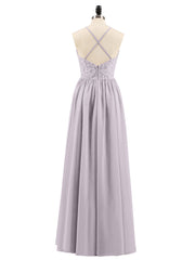Halter Long Gown with Lace Bodice-Dusk