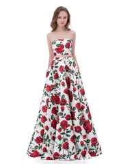 Two Piece Floral Dress with Pocket-Floral