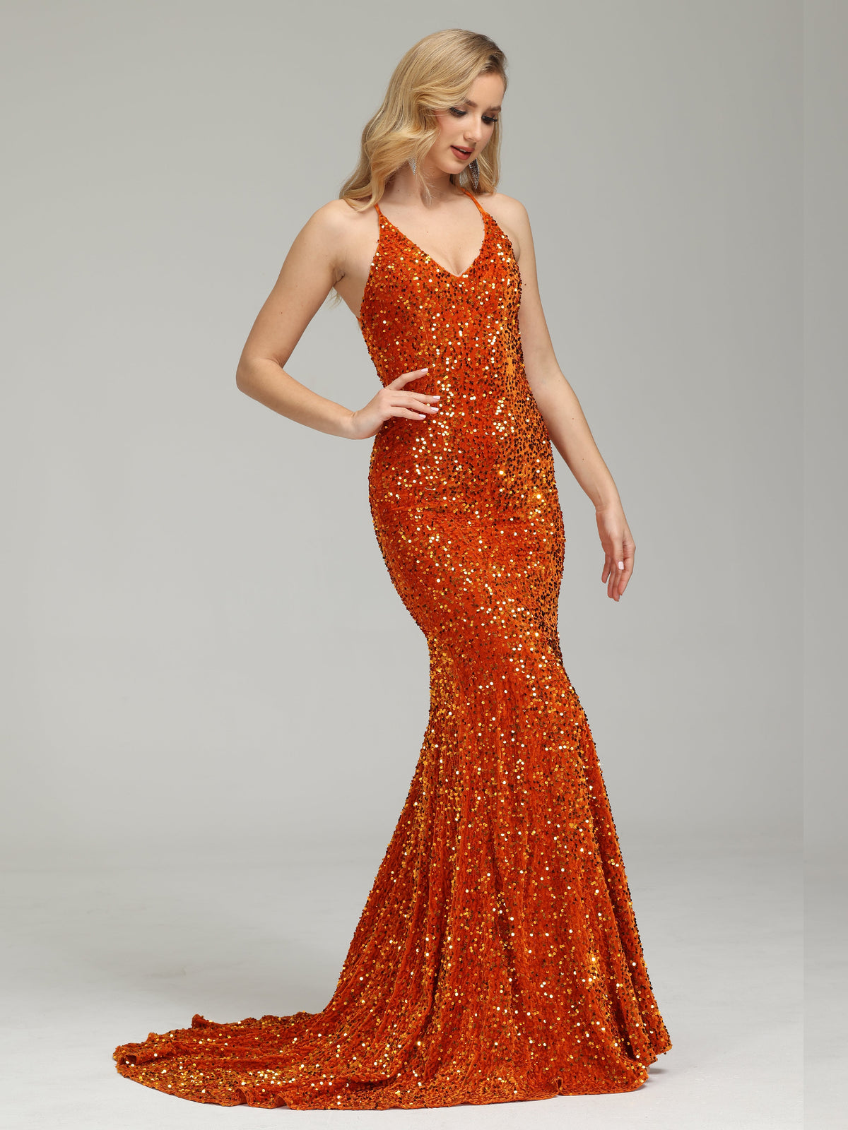 Joy Pretty Trumpt Sequin Prom Dress