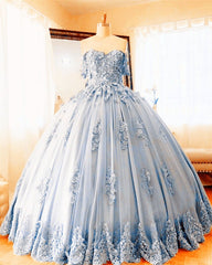 Tulle Appliques Quinceanera Dresses Ball Gown