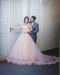 Tulle Flowers Quinceanera Dresses Sweetheart Ball Gown