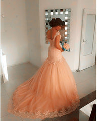 Tulle Mermaid Dresses Appliques Off The Shoulder
