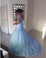 Tulle Mermaid Dresses Appliques Off The Shoulder