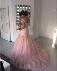 Tulle Mermaid Dresses Appliques Off The Shoulder