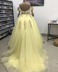 Tulle Off Shoulder Ball Gown Lace Embroidery Quinceanera Dresses