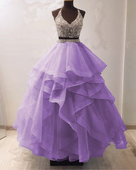 Two Piece Quinceanera Dresses Ruffles Ball Gown