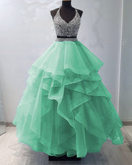 Two Piece Quinceanera Dresses Ruffles Ball Gown