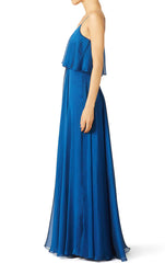 Spaghetti Straps Chiffon Long Bridesmaid Dress Simple Prom Gown