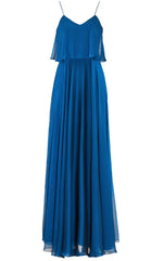 Spaghetti Straps Chiffon Long Bridesmaid Dress Simple Prom Gown