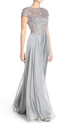 Sleeves Lace Chiffon Long Mother of the Brides Dress