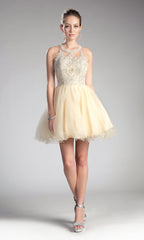 High-Neck Short Babydoll Homecoming Dress UJ0119