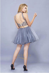 Princess Two-Piece Beading Short Formal Cocktail Dresses