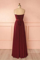 Sweetheart Neck Chiffon Long Bridesmaid Dress