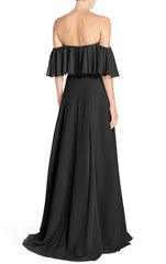 Off the Shoulder Chiffon Long Bridesmaid Dress Evening Formal Gown