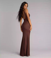 Unforgettable stretch mesh V-neck wide shoulder strap backless lace up mermaid and floor skirt Prom Dresses