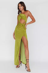 Unique mid length lined hollow tight corset with split front thighs and zippered back Prom Dresses