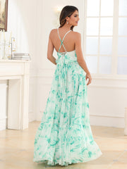 Empire Chiffon Tiered Skirt Max Bohemian Dresses Mint Marble