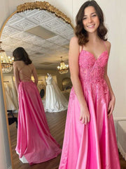 V Neck Backless Green Pink Black Lace Prom Dresses, Open Back Long Lace Formal Evening Dresses