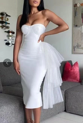 Sexy Sheath Strapless Evening Dress Elegant Homecoming Dress SH585