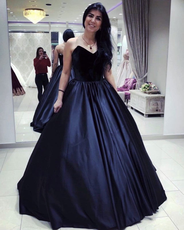 Velvet Corset Floor Length Ball Gowns Prom Dresses
