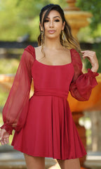 Vera Long Sleeve Short Party Dress