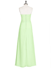Strapless Sweetheart Neck Dress with Slit-Sage