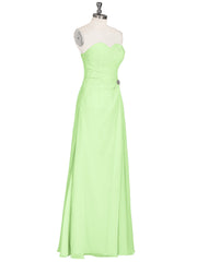 Strapless Sweetheart Neck Dress with Slit-Sage